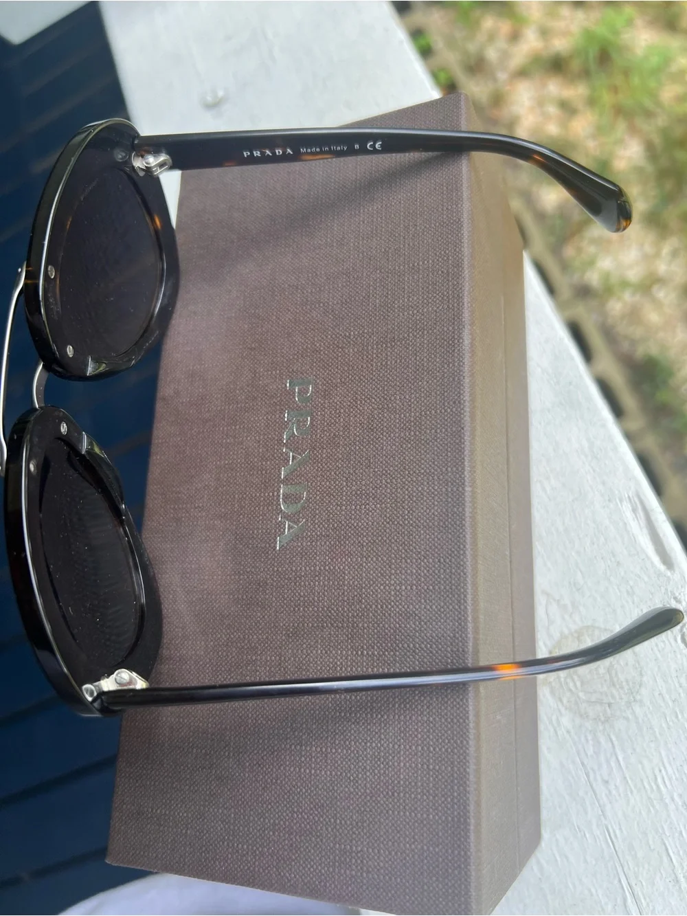 Prada Tortoiseshell Frame Sunglasses with Brown Gradient Lenses